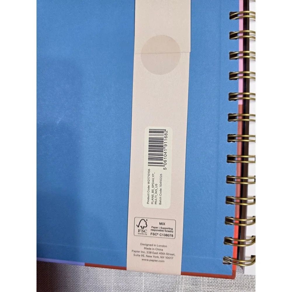 Papier Daily Productivity Planner Undated Hardcover Spiral Journal 7.1x10 Multi